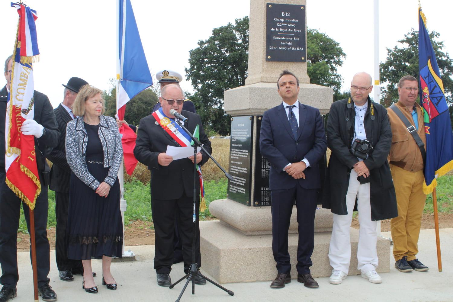 Cérémonie à l’aérodrome B12, Discours de Mr LEMIERE Claude.